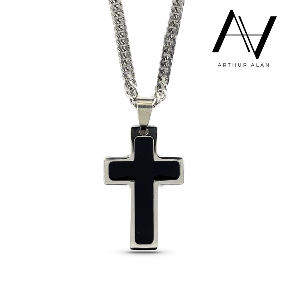 Black Cross Necklace (Silver) | Arthur Alan Jewelry